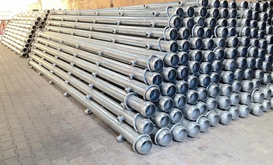 Rows of discharge pipes